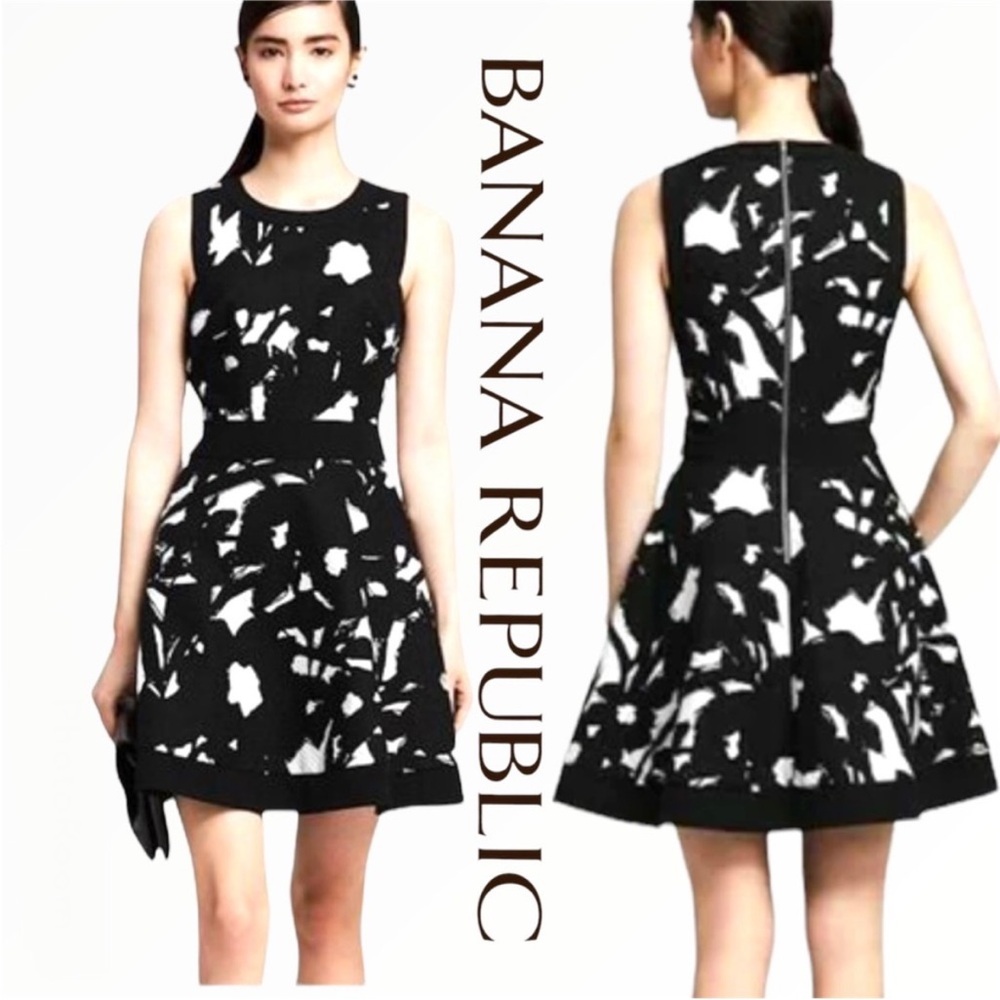 Banana Republic Black and White Floral Dress